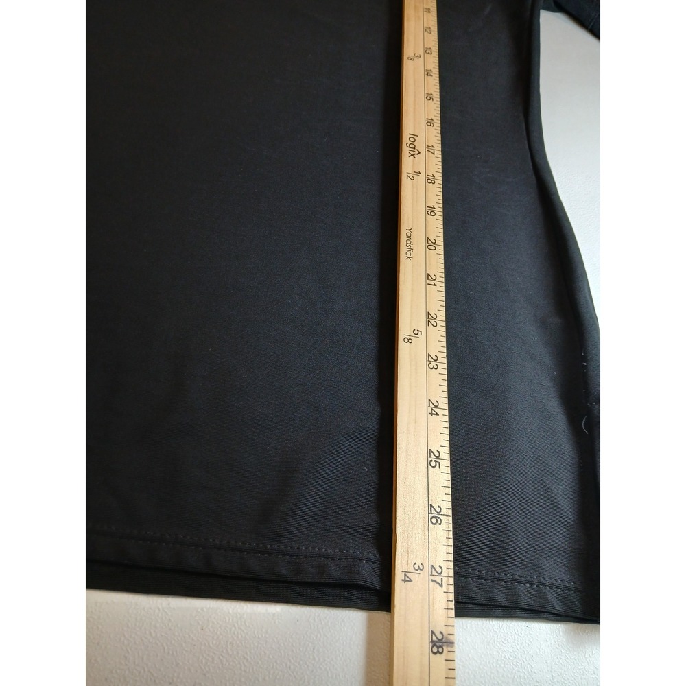 Susan Graver Style Liquod knit Black Embellished Scoop Neck 3/4 Sleeve Top XS - Picture 8 of 12